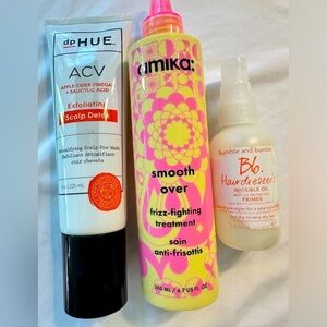 Haircare Trio Scalp Detox/Frizz Treatment New&Unopened/Heat Protector 1/2 used